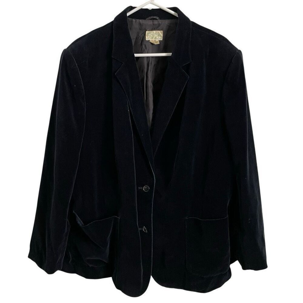 DeMura Womens Velvet Blazer 44 Navy Normcore Capsule Elevated Basic Lined Japan